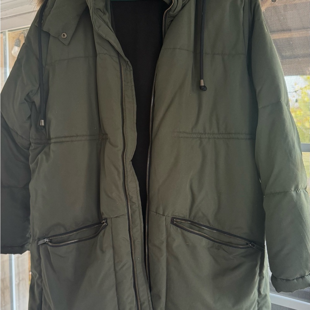 Olive Green Puffer Jacket
